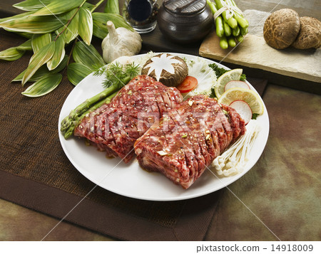 Korean Style Grilled Beef, Raw Sliced  Beef 14918009