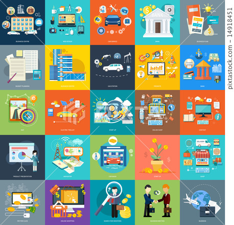 Set of business concepts on banners 14918451