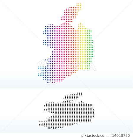 Map of Ireland with Dot Pattern Map of Ireland with Dot Pattern 14918750