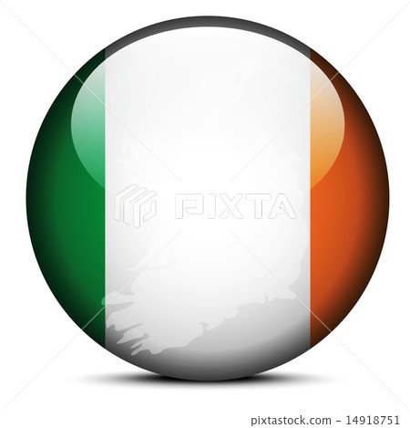 Map on flag button of Ireland Map on flag button of Ireland 14918751