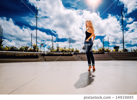 Sexy young woman outdoors 14919895