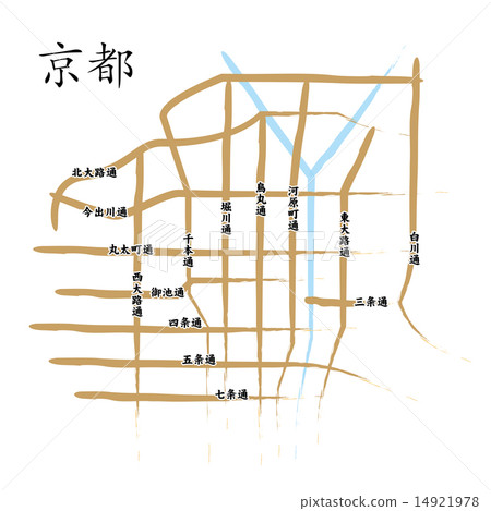 Abbreviated map of Kyoto 14921978
