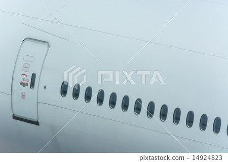 An emergency exit of an airplane 14924823