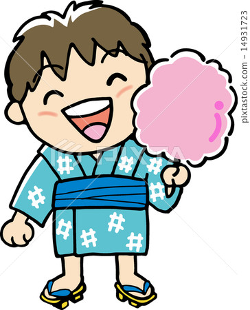 一個男孩用棉花糖 14931723
