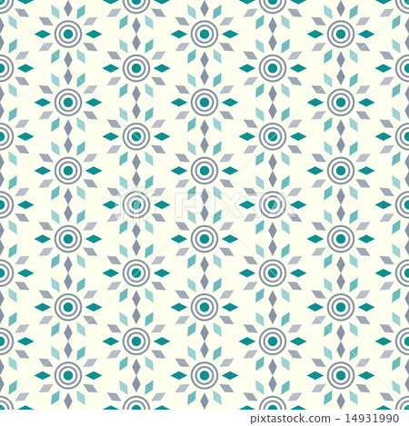 Turquoise Abstract Circle and Rhomboid Pattern Turquoise Abstract Circle and Rhomboid Pattern 14931990