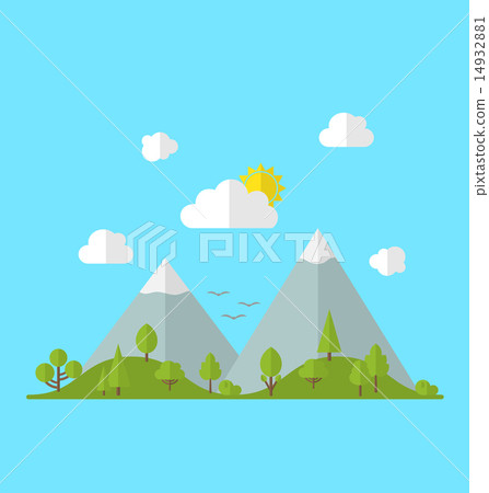 Landscape woods valley hill forest land scene 14932881