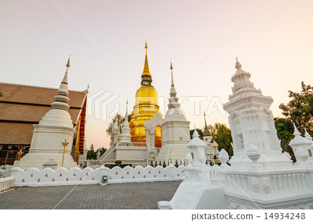 The golden pagoda at Suan Dok Temple , Thailand. 14934248