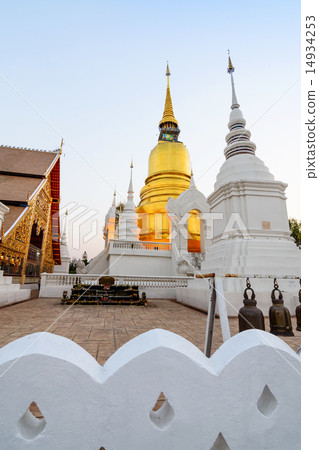 The golden pagoda at Suan Dok Temple , Thailand. 14934253
