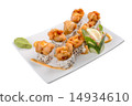 Mixed sushi platter isolated on white background 14934610