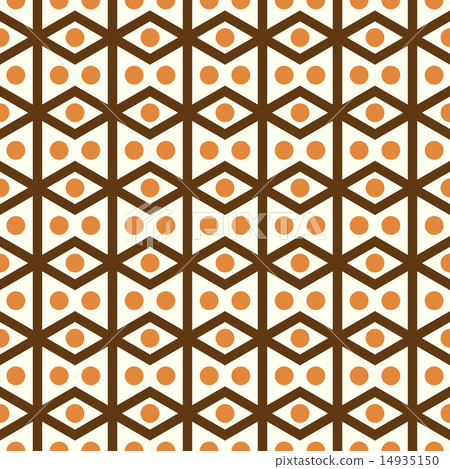Brown Rhomboid and Circle Pattern on Pastel Color 14935150