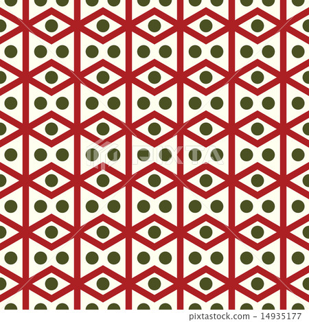 Red Rhomboid and Circle Pattern on Pastel Color 14935177