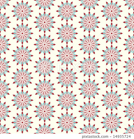 Red Abstract Blossom and Arrow Shape Seamless 14935724