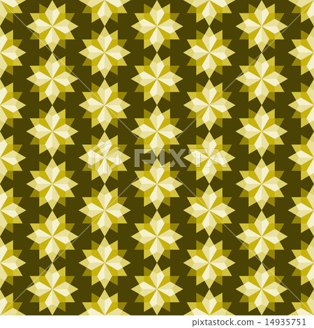 Yellow Abstract Rhomboid or Diamond Pattern 14935751