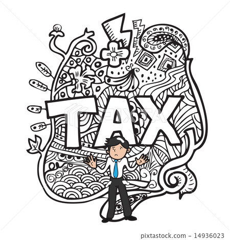 Tax and man doodle 14936023