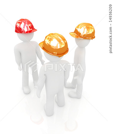 3d mans in a hard hat 14936209