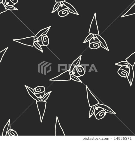 doodle flower seamless pattern background - Stock Illustration ...