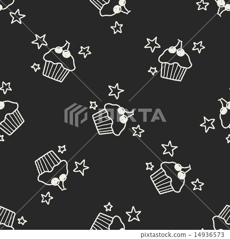 doodle cake seamless pattern background - Stock Illustration [14936573 ...