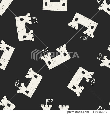 doodle house seamless pattern background 14936667