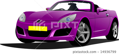 Purple cabriolet on the road. Vector illustration Purple cabriolet on the road. Vector illustration 14936799