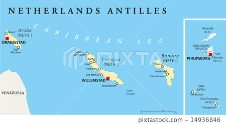Netherlands Antilles Political Map 14936846