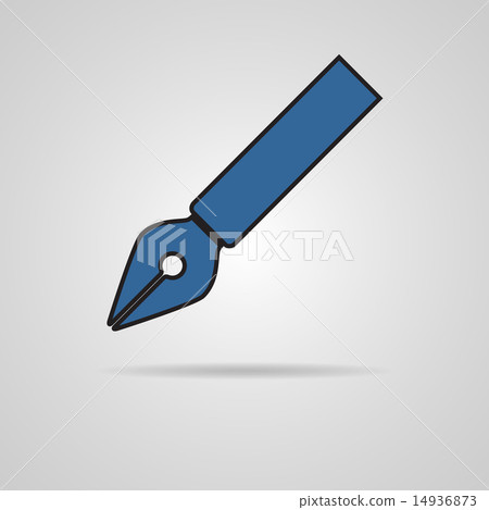 Vector pen icon on gray background 14936873