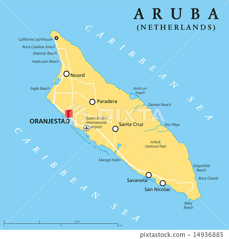 Aruba Political Map 14936885