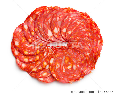 sliced chorizo salami 14936887