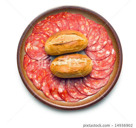 sliced chorizo salami 14936902
