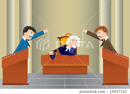 Cartoon judicial sitting(vector, CMYK) Cartoon judicial sitting(vector, CMYK) 14937332