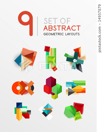 Modern paper info banner layout set Modern paper info banner layout set 14937879