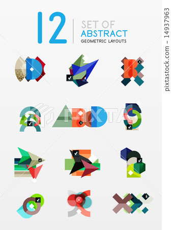Set of vector abstract geometric layout - Stock Illustration [14937963 ...