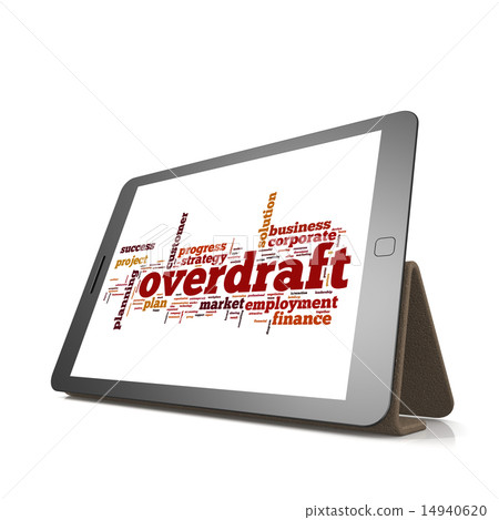 Overdraft word cloud on tablet 14940620