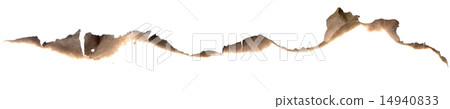 Burnt paper edge isolated on white 14940833