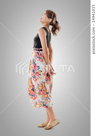 Attractive Asian woman with maxi dresses Attractive Asian woman with maxi dresses 14941035