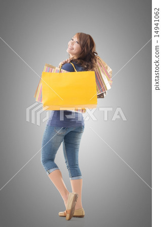 Cheerful shopping woman 14941062
