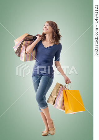 Cheerful shopping woman 14941123