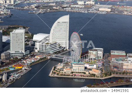 Aerial view of Yokohama Minato Mirai Aerial view of Yokohama Minato Mirai 14941591