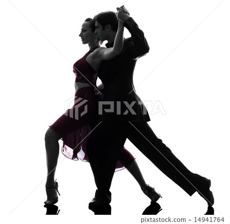 couple man woman ballroom dancers tangoing silhouette couple man woman ballroom dancers tangoing silhouette 14941764