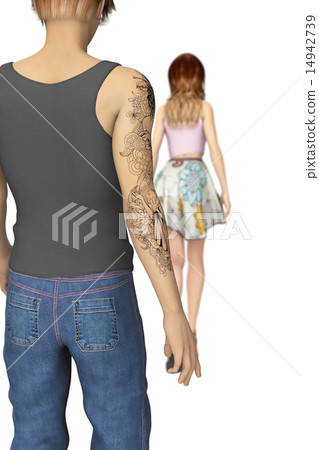 Stalker image 3DCG illustration material with depth of field 14942739