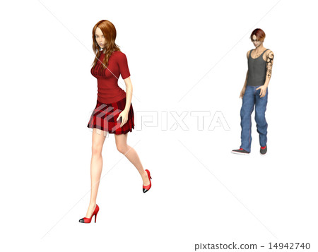 Stalker image 3DCG illustration material 14942740