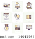 Flat Line icon Set of Education Concept 14943564
