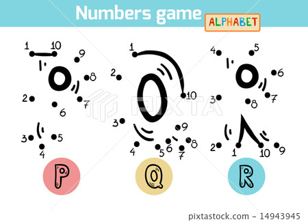 Stock Illustration: Numbers game (Alphabet), OQR letters