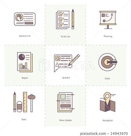 Flat Line icon Set of Concept icon Flat Line icon Set of Concept icon 14943970
