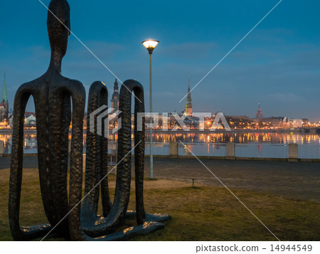 Quay of Daugava river in Riga, Quay of Daugava river in Riga, 14944549