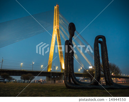 Quay of Daugava river in Riga, Quay of Daugava river in Riga, 14944550
