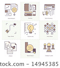 Flat Line icon Set of Marketing / Business Concept 14945385