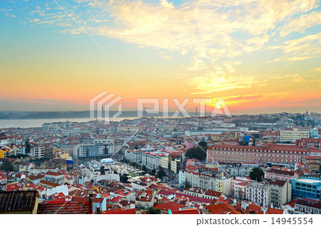 Lisbon sunset view, Portugal 14945554
