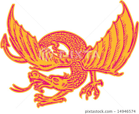 Dragon Medieval Front Etching Dragon Medieval Front Etching 14946574