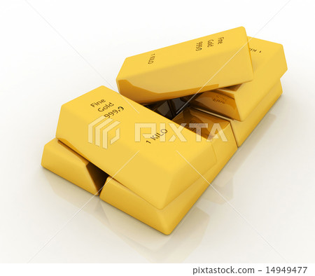 3d gold bars isolated on white background - Stock Illustration ...