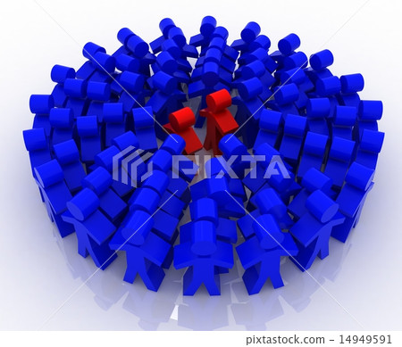 3d people in circle 14949591